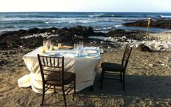 Romantic walk on the beach