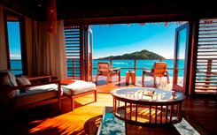 View from an over-water bure bed