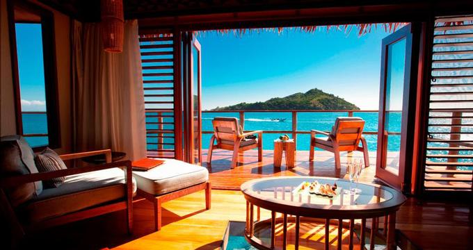 View from an over-water bure bed