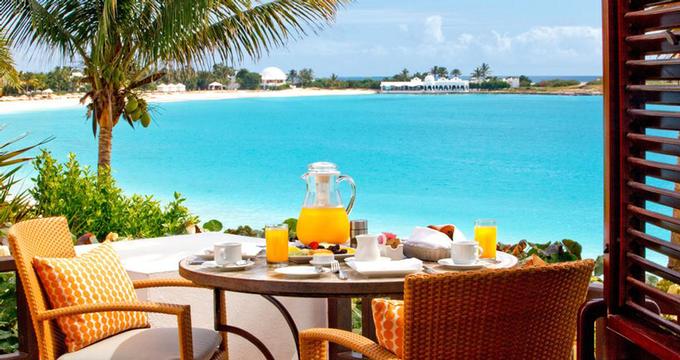 Breakfast with ocean views at Cap Juluca 