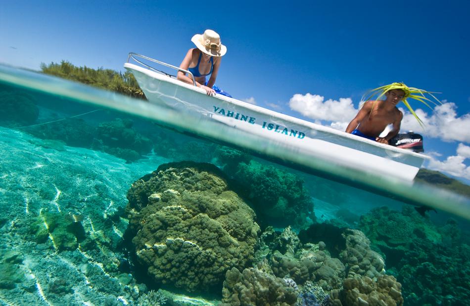 Lagoon exploration in a boat